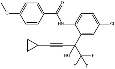 rac N- [4-氯-2- [3-环丙基-1-羟基-1-（三氟甲基）\ n-2-丙炔基]苯基] -4-甲氧基苯甲酰胺, 1189491-03-9, 结构式