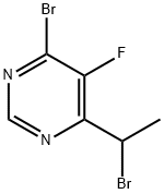 Pyrimidine, 4-bromo-6-(1-bromoethyl)-5-fluoro-, 1307315-02-1, 结构式