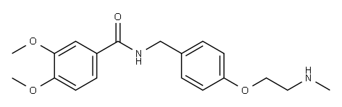 N-[4-[2-(メチルアミノ)エトキシ]ベンジル]-3,4-ジメトキシベンズアミド 化学構造式