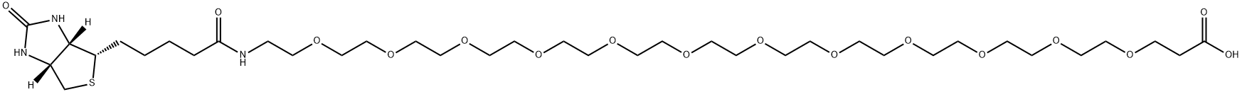 BIOTIN-十二聚乙二醇-丙酸, 1621423-14-0, 结构式