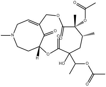 12,20-ジアセトキシ-15,20-ジヒドロ-15-ヒドロキシ-4-メチル-4,8-セコセネシオナン-8,11,16-トリオン 化学構造式