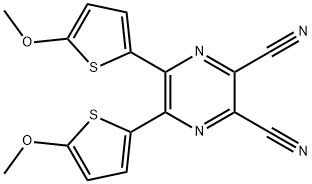 5,6-双(5-甲氧基噻吩-2-基)吡嗪-2,3-二碳腈, 1818245-74-7, 结构式
