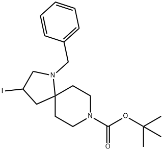 叔-丁基 1-苯甲基-3-碘-1,8-二氮杂螺[4.5]癸烷-8-甲酸基酯, 2177264-11-6, 结构式