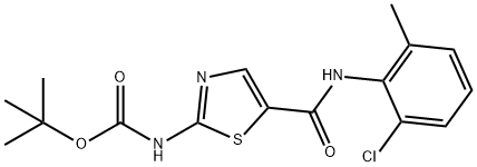 [5-[[(2-氯-6-甲基苯基)氨基]羰基]-2-噻唑基]氨基甲酸叔丁酯 结构式