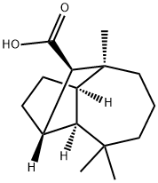 (1S,3aα,8aα,9R)-デカヒドロ-4,8,8-トリメチル-1β,4β-メタノアズレン-9-カルボン酸 化学構造式