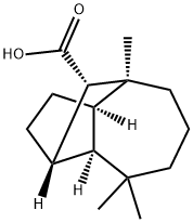 (1S,3aα,8aα,9S)-デカヒドロ-4,8,8-トリメチル-1β,4β-メタノアズレン-9-カルボン酸 化学構造式