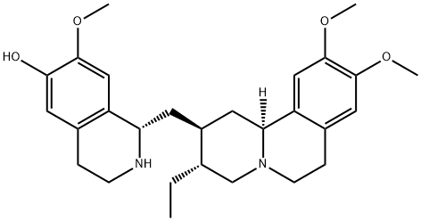 6-Isoquinolinol, 1-[[(2S,3R,11bS)-3-ethyl-1,3,4,6,7,11b-hexahydro-9,10-dimethoxy-2H-benzo[a]quinolizin-2-yl]methyl]-1,2,3,4-tetrahydro-7-methoxy-, (1S)- Structure