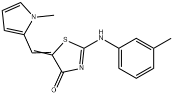 4(5H)-Thiazolone,2-[(3-methylphenyl)amino]-5-[(1-methyl-1H-pyrrol-2-yl)methylene]-(9CI) Structure