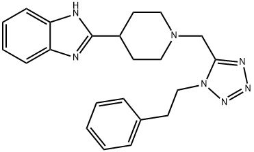 1H-Benzimidazole,2-[1-[[1-(2-phenylethyl)-1H-tetrazol-5-yl]methyl]-4-piperidinyl]-(9CI) 结构式