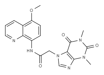 7H-Purine-7-acetamide,1,2,3,6-tetrahydro-N-(5-methoxy-8-quinolinyl)-1,3-dimethyl-2,6-dioxo-(9CI) 结构式