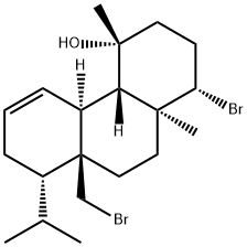 (1S)-1β-ブロモ-8aα-(ブロモメチル)-4,10aβ-ジメチル-8β-イソプロピル-1,2,3,4,4aα,4bβ,7,8,8a,9,10,10a-ドデカヒドロフェナントレン-4β-オール 化学構造式
