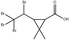 3-(1,2,2,2-四溴乙基)-2,2-二甲基环丙烷羧酸, 66841-58-5, 结构式