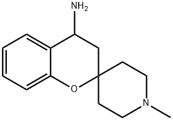 1'-メチル-3,4-ジヒドロスピロ[1-ベンゾピラン-2,4'-ピペリジン]-4-アミン 化学構造式