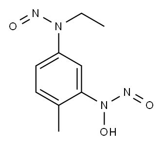 N1-Ethyl-N3-hydroxy-4-methyl-N1,N3-dinitroso-1,3-benzenediamine 结构式