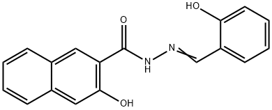3-羟基-N′-[(2-羟基苯基)亚甲基]-2-萘甲酰肼 结构式