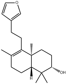 [2S,(+)]-5-[2-(3-Furanyl)ethyl]-1,2,3,4,4a,7,8,8aα-octahydro-1,1,4aβ,6-tetramethylnaphthalene-2β-ol Structure