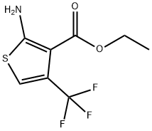 2-アミノ-4-(トリフルオロメチル)チオフェン-3-カルボン酸エチル 化学構造式