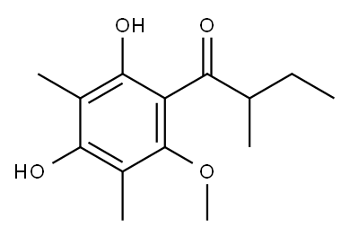 2,6-DIMETHYL-3-O-METHYL-4-(2-METHYLBUTYRYL)PHLOROGLUCINOL 结构式