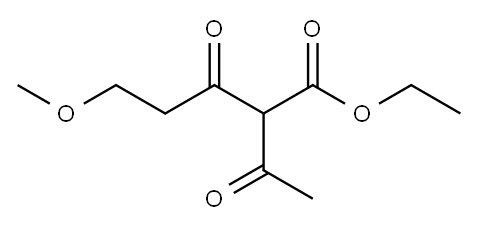 Pentanoic acid, 2-acetyl-5-methoxy-3-oxo-, ethyl ester Structure