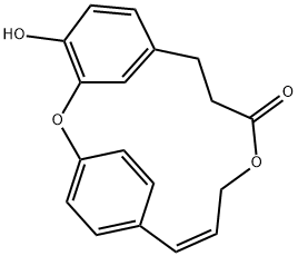 (13Z)-4-ヒドロキシ-2,11-ジオキサトリシクロ[13.2.2.13,7]イコサ-3,5,7(20),13,15,17(1),18-ヘプタエン-10-オン 化学構造式