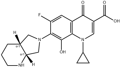 3-Quinolinecarboxylic acid, 1-cyclopropyl-6-fluoro-1,4-dihydro-8-hydroxy-7-[(4aR,7aR)-octahydro-6H-pyrrolo[3,4-b]pyridin-6-yl]-4-oxo-, rel-|