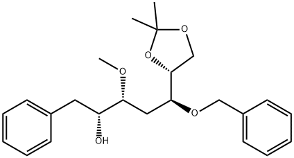 D-altro-Heptitol, 1,4-dideoxy-3-O-methyl-6,7-O-(1-methylethylidene)-1-phenyl-5-O-(phenylmethyl)- 结构式