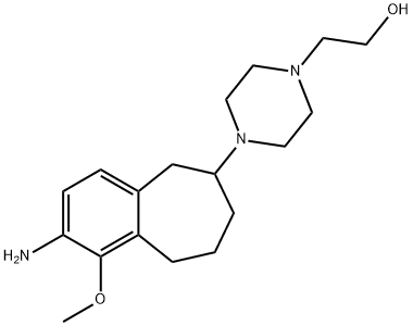 2-(4-(2-amino-1-methoxy-6,7,8,9-tetrahydro-5H-benzo[7]annulen-6-yl)piperazin-1-yl)ethanol Struktur
