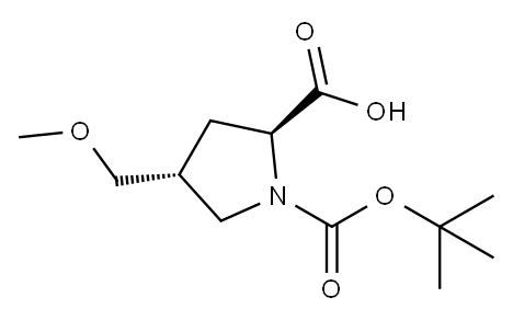 (2S,4R)-4-(Methoxymethyl)-1,2-pyrrolidinedicarboxylic Acid 1-(1,1-Dimethylethyl) Ester Structure