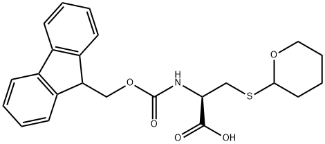 (2R)-2-(9H-fluoren-9-ylmethoxycarbonylamino)-3-(oxan-2-ylsulfanyl)propanoic acid 结构式