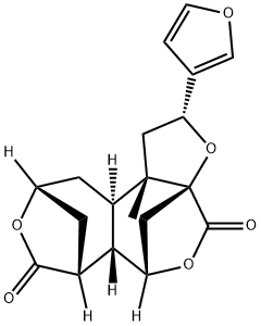 (2R)-2-(3-フリル)-1,2,6aβ,7,10,11,11aα,11b-オクタヒドロ-11bβ-メチル-4H-3aβ,6β:7β,10β-ジメタノフロ[2,3-c]オキセピノ[4,5-e]オキセピン-4,8(6H)-ジオン 化学構造式