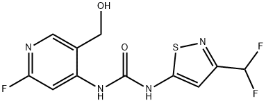 1-(3-(difluoromethyl)isothiazol-5-yl)-3-(2-fluoro-5-(hydroxymethyl)pyridin-4-yl)urea Structure