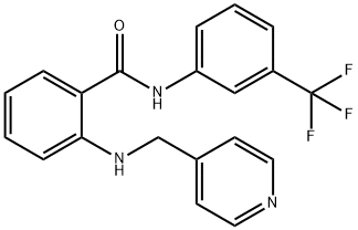 2-(4-ピリジニルメチルアミノ)-N-[3-(トリフルオロメチル)フェニル]ベンズアミド 化学構造式