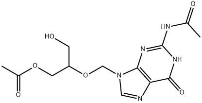Acetamide, N-[9-[[2-(acetyloxy)-1-(hydroxymethyl)ethoxy]methyl]-6,9-dihydro-6-oxo-1H-purin-2-yl]- 结构式