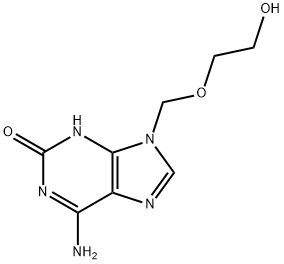 6-アミノ-9-(2-ヒドロキシエトキシメチル)-3,9-ジヒドロ-2H-プリン-2-オン 化学構造式