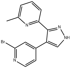 2-溴-4-[3-(6-甲基-2-吡啶基)-4-吡唑基]吡啶 结构式
