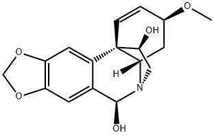 (5α,11R,13β,19α)-1,2-ジデヒドロ-3β-メトキシクリナン-6β,11-ジオール 化学構造式