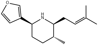 (2S)-6β-(3-Furanyl)-3α-methyl-2β-(3-methyl-2-butenyl)piperidine Structure