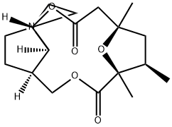 (12R,15R)-12,15-エポキシ-1α,2,15,20-テトラヒドロ-16a-ホモ-21-ノルセネシオナン-11,16a-ジオン 化学構造式
