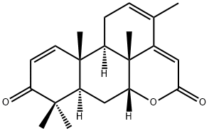 [7-ヒドロキシ-8,13-ジメチル-3-オキソポドカルパン-1,12-ジエン-14-イリデン]酢酸δ-ラクトン 化学構造式