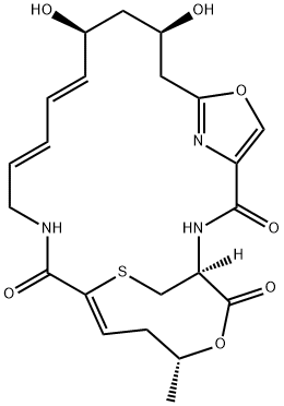 (1S,9S,11S,12E,14E,19Z,22R)-9,11-Dihydroxy-22-methyl-6,23-dioxa-26-thia-2,17,27-triazatricyclo[17.5.2.14,7]heptacosa-4,7(27),12,14,19-pentene-3,8,24-trione Structure