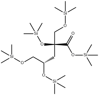 Trimethylsilyl 3-deoxy-2,4,5-tris-O-(trimethylsilyl)-2-c-([(trimethyls ilyl)oxy]methyl)pentonate Struktur