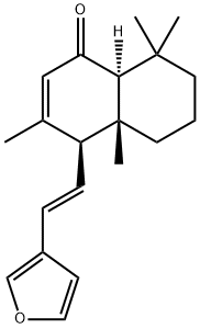 (4S)-4α-[(Z)-2-(3-フリル)ビニル]-4a,5,6,7,8,8aβ-ヘキサヒドロ-3,4aα,8,8-テトラメチルナフタレン-1(4H)-オン 化学構造式