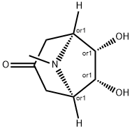 (1S,5R)-6β,7β-Dihydroxy-8-methyl-8-azabicyclo[3.2.1]octan-3-one Struktur