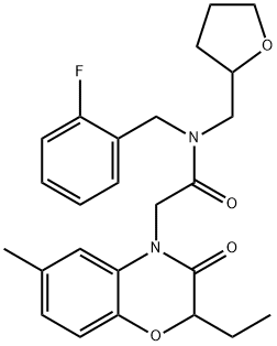 4H-1,4-Benzoxazine-4-acetamide,2-ethyl-N-[(2-fluorophenyl)methyl]-2,3-dihydro-6-methyl-3-oxo-N-[(tetrahydro-2-furanyl)methyl]-(9CI) Structure