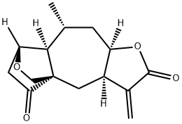 (3aR)-3aα,7,7aα,8,9,9aα-ヘキサヒドロ-8α-メチル-3-メチレン-5H-4aα,7α-エタノ-4H-シクロヘプタ[1,2-b:4,5-c']ジフラン-2,11(3H)-ジオン 化学構造式