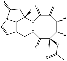 12-アセトキシ-3,8-ジデヒドロ-14β-メチル-21-ノルセネシオナン-5,11,16-トリオン 化学構造式