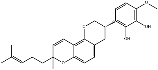 3-[3,4-Dihydro-8-methyl-8-(4-methyl-3-pentenyl)-2H,8H-benzo[1,2-b:3,4-b']dipyran-3-yl]-6-methoxy-1,2-benzenediol 结构式