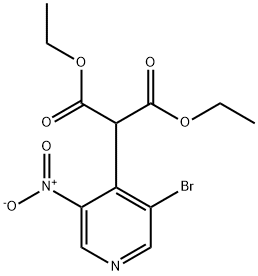 (3-溴-5-硝基吡啶-4-基)丙二酸二乙酯 结构式