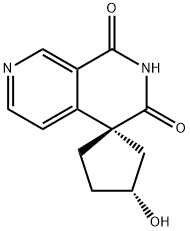 (1R,3R)-3-ヒドロキシスピロ[シクロペンタン-1,4'(1'H)-[2,7]ナフチリジン]-1',3'(2'H)-ジオン 化学構造式