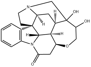 21,22-ジヒドロ-21,22-ジヒドロキシストリキニジン-10-オン 化学構造式